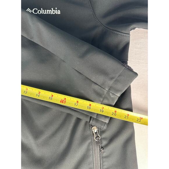 Columbia Men's sz M Ascender Soft Shell Black Full Zip Jacket WM6044 Hiking Work - Picture 7 of 9